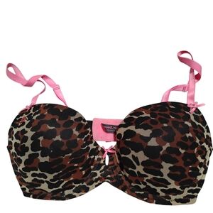 Betsey Johnson Intimates | Cheeta Print Bra with Pink Accents Jewel Tone | 36C